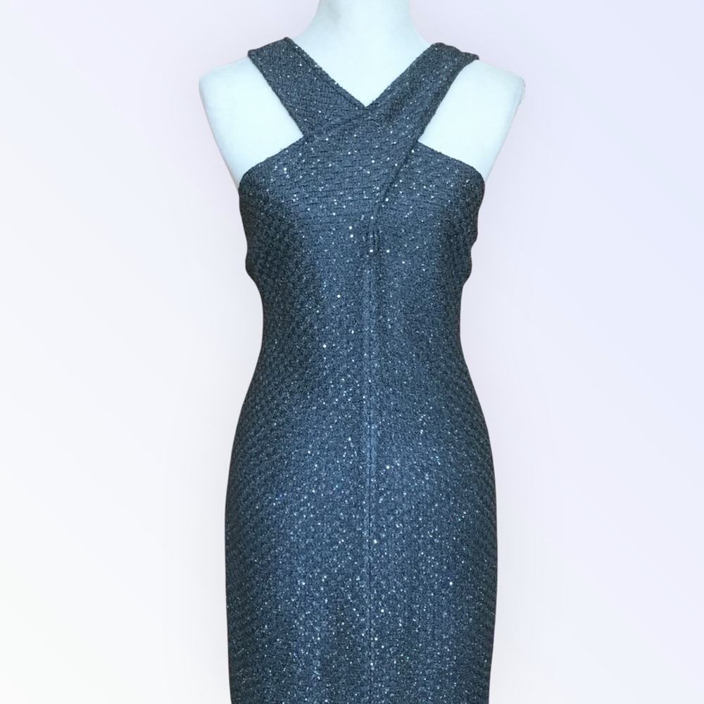 St. John Sleeveless Knit Sparkle Gown - Picture 6 of 12